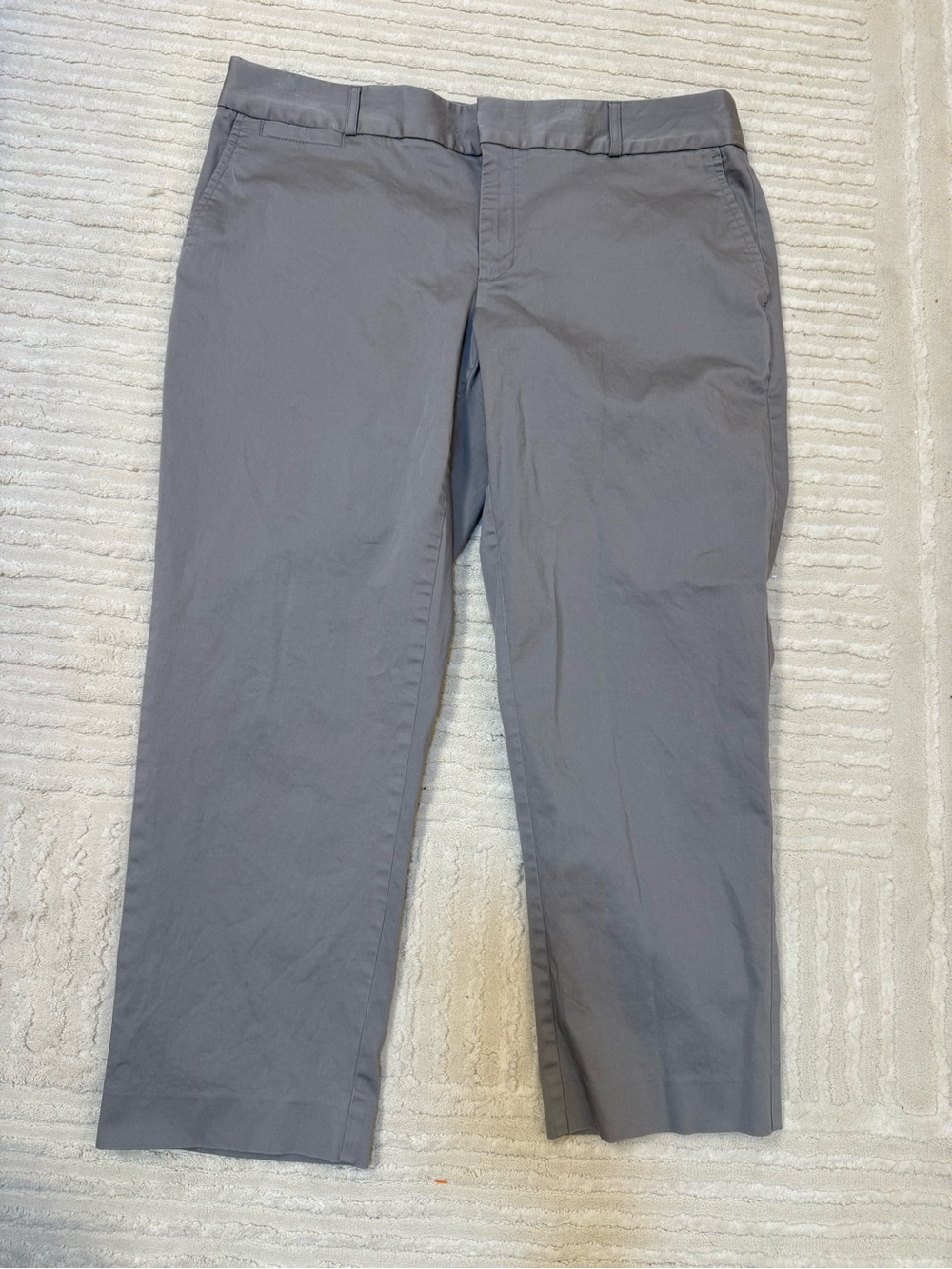Banana Republic Sateen Crop Pants Clayland Gray Stretch Size 14